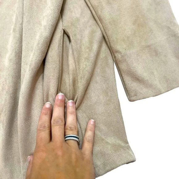 Gretchen Scott size XS faux suede sweater camel tan color cardigan like new - Picture 7 of 7
